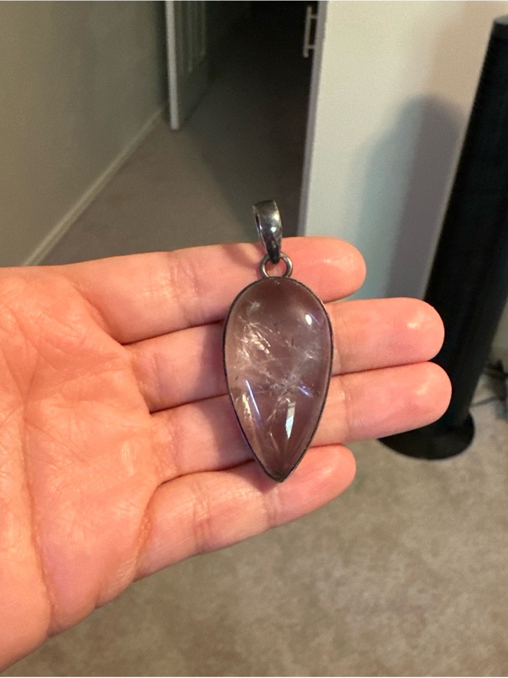 Teardrop Amethyst Pendant - Purple Gemstone
